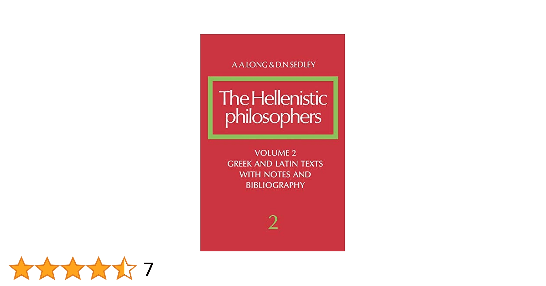 The hellenistic philosophers 2巻セット The Hellenistic Philosophers: Volume 2, Greek and Latin
